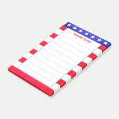 Elegante sterren, rood en wit gestreepte dingen om post-it® notes (Schuin)