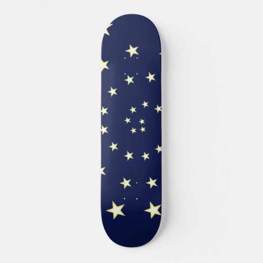 Elegante sterren spiraal op marineblauw skateboard (Voorkant)