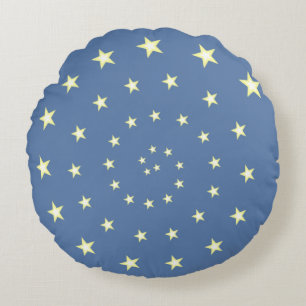 Elegante sterren spiraal op wonderbaarlijk blauw rond kussen