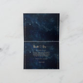 Elegante Sterrennacht bruiloft hemelse bruiloft Bedankkaart (Binnen)
