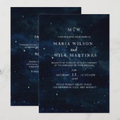 Elegante Sterrennacht Bruiloft uitnodiging Modern (Voorkant / Achterkant)