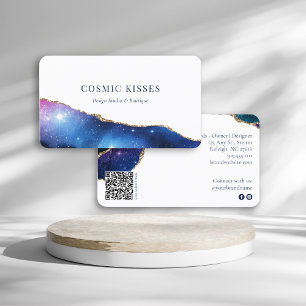 Elegante Sterrennacht Sky Business Logo QR-code Visitekaartje