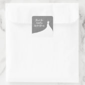Elegante sticker voor bruidsuitnodiging in grijze (Tas)