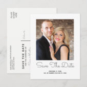Elegante stijl | Foto's opslaan datum Aankondigingskaart (Voorkant / Achterkant)