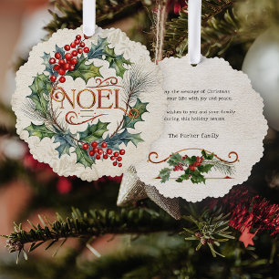 Elegante stijl Noel Floral Ornament Kaart