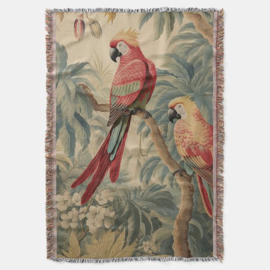 Elegante  Stijl Papegaaien Botanische Classic Deken (Voorkant Verticaal)