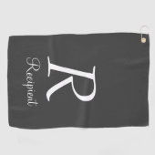 Elegante, stijlvolle aangepaste naam & Initiaal go Golfhanddoek (Horizontaal)