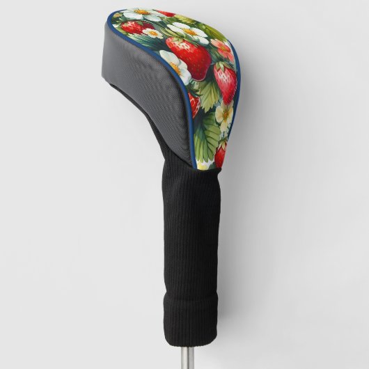 Elegante stijlvolle aardbeienpleister Daisy Flower Golfheadcover (Schuin)