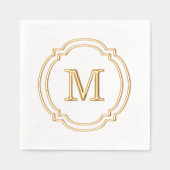Elegante stijlvolle achternaam Monogram Folie Servetten (Voorkant)