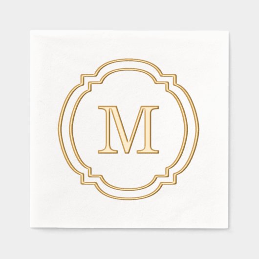 Elegante stijlvolle achternaam Monogram Folie Servetten (Voorkant)