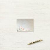 Elegante stijlvolle bloem post-it® notes (Op bureau)