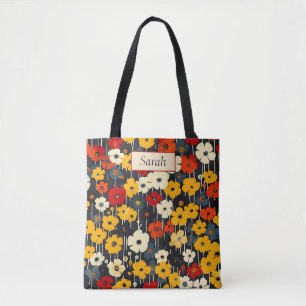 Elegante stijlvolle boho kleurrijke botanische blo draagtas