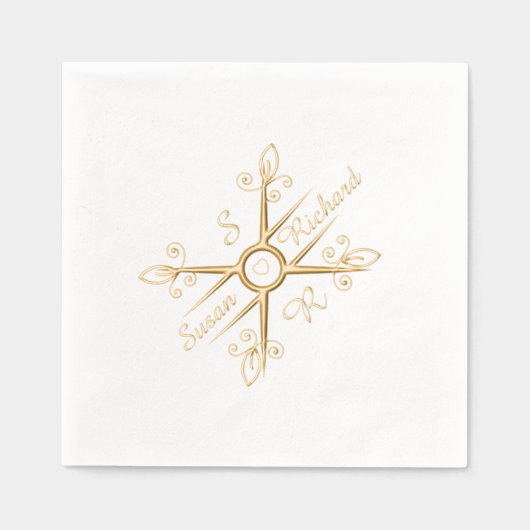 Elegante Stijlvolle bruiloft Folie Servetten (Voorkant)