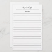 Elegante stijlvolle chic to-do-lijst handschrift s briefpapier (Voorkant / Achterkant)