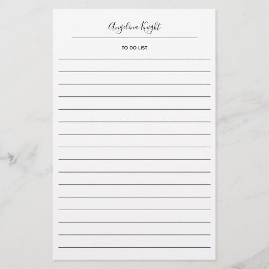 Elegante stijlvolle chic todo-lijst handschrift sc briefpapier (Voorkant)