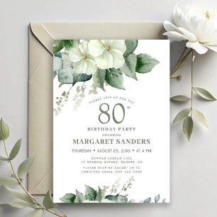Elegante stijlvolle chic vrouwelijke bloemige 80st kaart