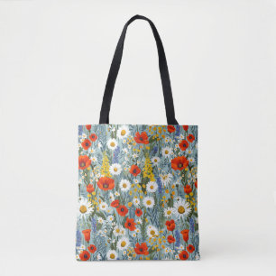 Elegante stijlvolle cute boho botanische bloemmoti draagtas