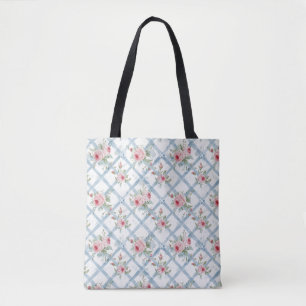 Elegante stijlvolle cute boho roze botanische bloe draagtas