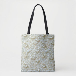 Elegante stijlvolle cute witte botanische bloem draagtas