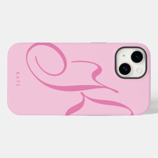Elegante Stijlvolle Eenvoudige Roze Script Naam Case-Mate iPhone Case (Achterkant (horizontaal))