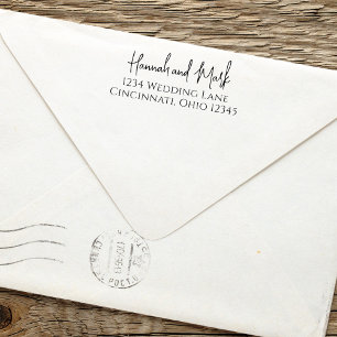 Elegante Stijlvolle Eenvoudige Terugkeeradres Huwe Zelfinktende Stempel