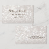 Elegante Stijlvolle Glitterende Bokeh Aanbevelin Aanbevelingskaartje (Voorkant / Achterkant)