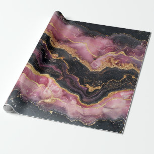 Elegante stijlvolle goud glitters zwarte burgundy cadeaupapier