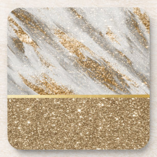 Elegante stijlvolle gouden glitters glanzend    bier onderzetter