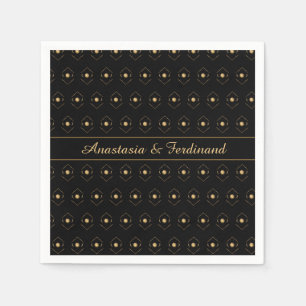 Elegante stijlvolle gouden zwarte patroon personal servet