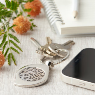 Elegante stijlvolle luipaard cheetah bont print pa sleutelhanger