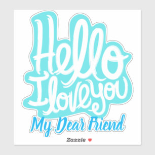 elegante stijlvolle moderne trendy ik hou van je sticker