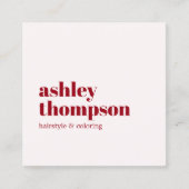 Elegante stijlvolle oude witte kersenrode salon klantenkaartje (Voorkant)