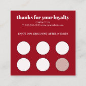 Elegante stijlvolle oude witte kersenrode salon klantenkaartje (Achterkant)