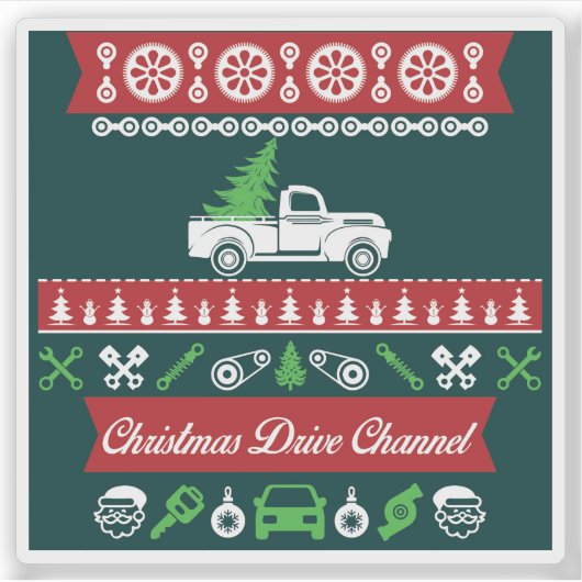 Elegante stijlvolle pijnbomen en auto sticker (Voorkant)