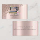 Elegante Stijlvolle Roos Gouden Diamanten Naaimach Visitekaartje (Voorkant / Achterkant)