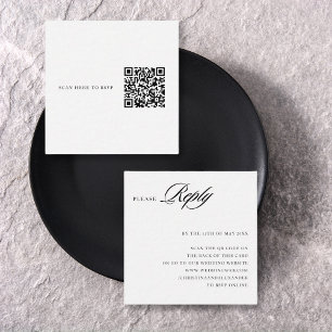 Elegante stijlvolle Sophisticated QR-code achterin Informatiekaartje