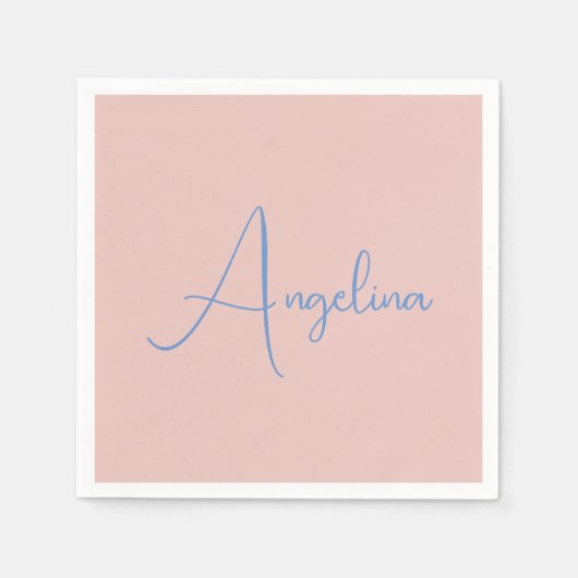 Elegante stijlvolle trendy handschrift scriptnaam servet (Voorkant)