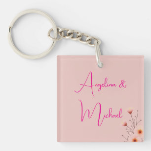 Elegante stijlvolle trendy handschrift scriptnaam sleutelhanger