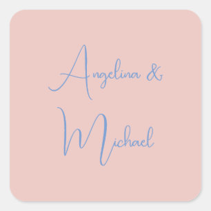 Elegante stijlvolle trendy handschrift scriptnaam vierkante sticker
