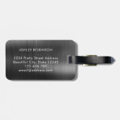 Elegante stijlvolle twee monogram Initiaal black m Bagagelabel (Achterkant horizontaal)