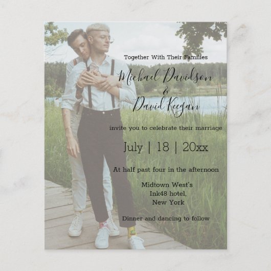 elegante stijlvolle uitnodiging voor homohuwbare f