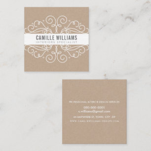 ELEGANTE stijlvolle wervelingen art nouveau Eco Kr Vierkante Visitekaartje