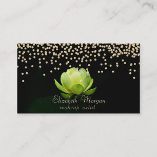 Elegante stijlvolle zwarte diamanten groene lotus visitekaartje