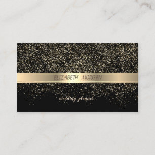 Elegante Stijlvolle, Zwarte, Gouden Confetti Visitekaartje