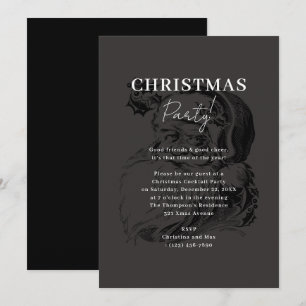 Elegante stijlvolle zwarte kerstkerstfeest kaart