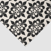 Elegante stijlvolle zwarte off-white damast decoup tissuepapier (Detail)