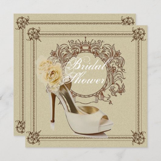 Elegante Stiletto Bruids Douche Uitnodiging (Voorkant / Achterkant)