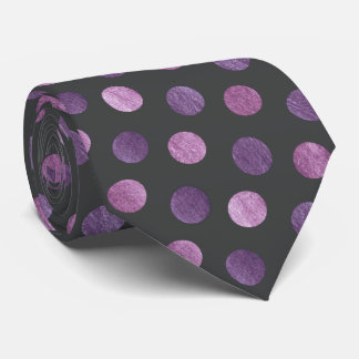Elegante stippen lavendel & antracietgrijze maatwe stropdas