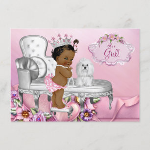 Elegante stoel Etnische Prinses Parel Baby Shower Kaart
