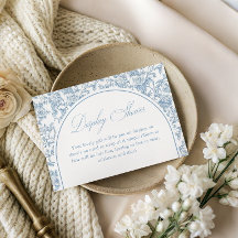 Elegante Stof Blauw Bloem Motief Toile Showershow